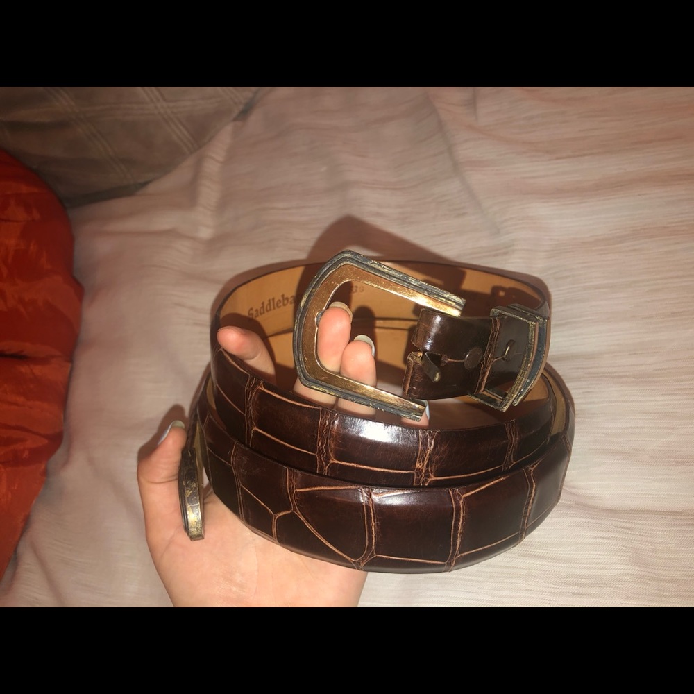 saddlebags Louisiana select wild alligator belt !!